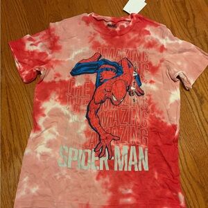 Marvel Spider-Man Red and Pink Tie-Dye Tee